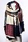 PLAID WAFFLE KNIT BLANKET SCARF