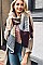 PLAID WAFFLE KNIT BLANKET SCARF