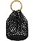 FASHION NATURAL BEAD AND BAMBOO HANDLE TOTE BAG