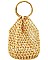 FASHION NATURAL BEAD AND BAMBOO HANDLE TOTE BAG