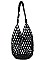 DESIGNER CHIC NATURAL BEAD WOVEN SHOULDER BAG