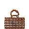 Small Beaded Wood Carry Bag
