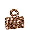 Small Beaded Wood Carry Bag