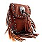 Fringed Studded Skull Cross Body