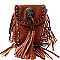 Fringed Studded Skull Cross Body