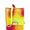 2-Way Quilted Rainbow Jelly Chain Shoulder Bag