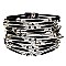 ZB1043-LP Metal Accent Layered Leather Bracelet