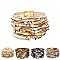 ZB1043-LP Metal Accent Layered Leather Bracelet