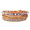 ZB1216-LP Acrylic Wood Handmade Crochet Wrap Bracelet