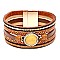 ZB1281-LP Semi-Precious Stone Multi-layered Leather Bracelet