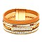 ZB1285-LP Rhinestone Multi Layered Leather Bracelet