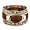 Snake Print Wood Layered Leather Wrap Bracelet MH-ZB1301