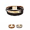 Metal Accent Multi Layer Leather Magnet Bracelet MH-ZB1422