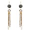 ZE0841-LP Thread Ball Glass Bead Fish Hook Tassel Earring