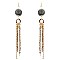 ZE0841-LP Thread Ball Glass Bead Fish Hook Tassel Earring