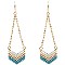 ZE1339-LP Seed Bead Geometric Fish Hook Drop Earring