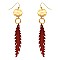 ZE1483-LP Metal Leather Leaf Fish Hook Earring