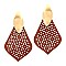 Leather Filigree Metal Post Earring MH-ZE1624