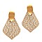 Leather Filigree Metal Post Earring MH-ZE1624