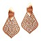 Leather Filigree Metal Post Earring MH-ZE1624