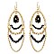 ZE1721-LP Layered Glass Metal Bead Oval Earring