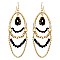 ZE1721-LP Layered Glass Metal Bead Oval Earring