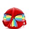 Multi-colored Striped Bow Accent Round Shoulder Bag