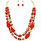 ZS0860-LP Wood Bead Necklace SET