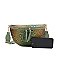 Rainbow Spliced Crocodile Pattern Fanny Pack