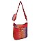 Rainbow Spliced Crocodile Pattern Single Shoulder Saddle Crossbody Bag