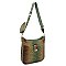 Rainbow Spliced Crocodile Pattern Single Shoulder Saddle Crossbody Bag