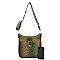 Rainbow Spliced Crocodile Pattern Single Shoulder Saddle Crossbody Bag