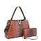 USA DISTRIBUTORS 2- In1 Tie-Dye Croc -V- Emblem Bucket - Shoulder Handbag with Wallet