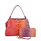 2- In1 Tie-Dye Croc -V- Emblem Bucket - Shoulder Handbag with Wallet
