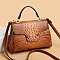 wholesale brown yellow croc satchel