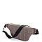 TRENDY STRIPED CHECK FAUX LEATHER WAIST BAG JY-H-882231
