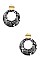 ROUND ANIMAL PRINT DROP EARRING