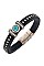 GEM ACCENT LEATHER BRACELET