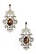 ORNATE STONE ACCENT RHINESTONE PAVE EARRING