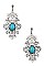 ORNATE STONE ACCENT RHINESTONE PAVE EARRING