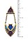 GEO PATTERN FAUX LEATHER DANGLE EARRING
