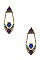 GEO PATTERN FAUX LEATHER DANGLE EARRING
