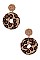 ANIMAL PRINT ROUND BEADED DROP EARRING