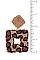 BEADED ANIMAL PRINT SQUARE DROP EARRING