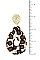 BEADED ANIMAL PRINT TEARDROP EARRING