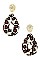 BEADED ANIMAL PRINT TEARDROP EARRING