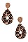 BEADED ANIMAL PRINT TEARDROP EARRING