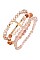 TRIPLE BEAD CROSS ACCENT BRACELET SET