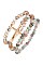TRIPLE BEAD CROSS ACCENT BRACELET SET
