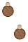 ROUND METALLIC DISK DROP EARRING